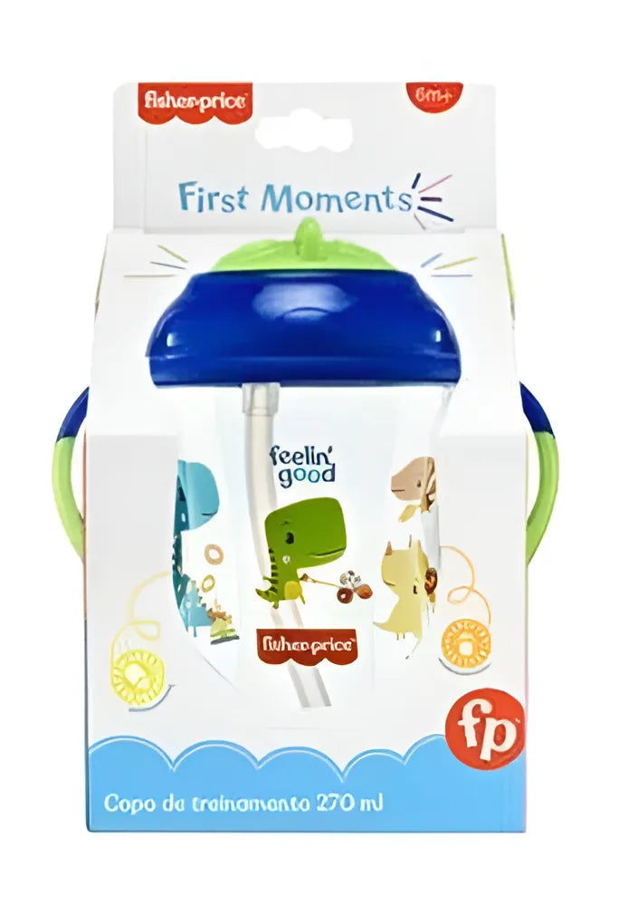 Vaso de entrenamiento Fisher Price con pajita blanda y pajita, 270 ml