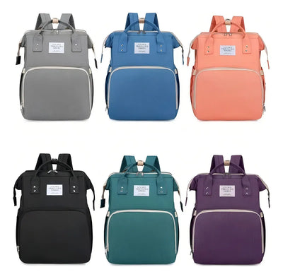 Mochila Bolso Maternal Bebé Cuna Gran Capacidad Impermeable Color Celeste