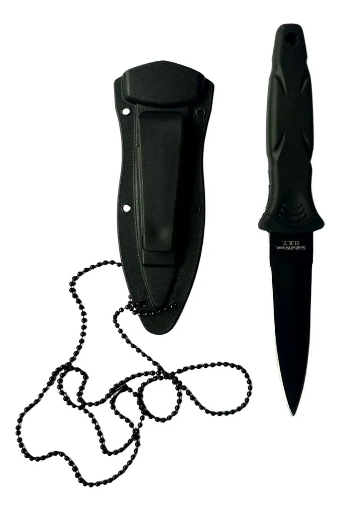 Cuchillo Táctico Smith & Wesson Daga Acero Inox. 9cm Negro