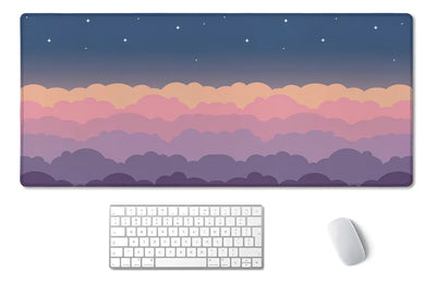 Alfombrilla De Escritorio Ssoiu Cute Clouds, Color Morado, A