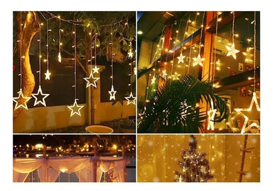Instalación Punta Estrellas Cortina Luces Led Navideña 6m