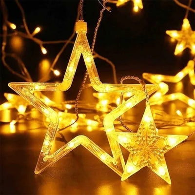 Extensión Luces Led Estrella Decoración Navideña Cálida Arbo Cálida