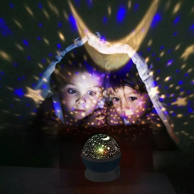 Lampara Proyector Giratorio Estrellas Luz Regalo Niños Bebé Violeta