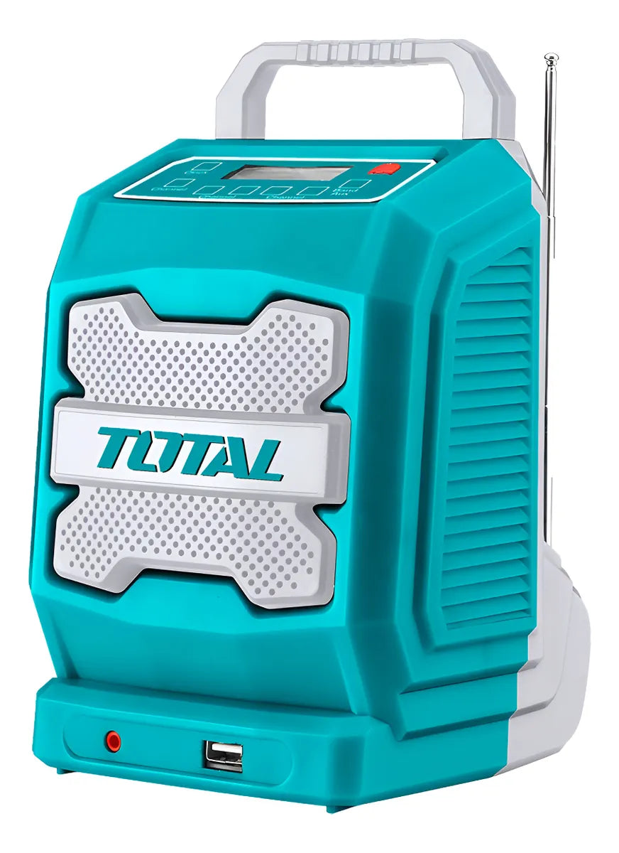 Radio De Trabajo Inalambrico Am/fm Sin Pila Tjrli2001 Total Turquesa