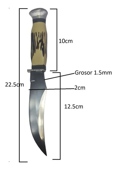 Cuchillo Militar Rambo Supervivencia Pesca Acampar Estuche Marrón