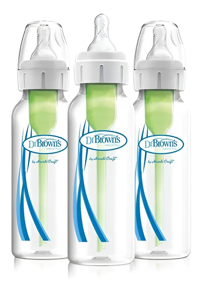 Teteros Dr Brown recién nacidos 8oz Boca estandar options+ 3 pack