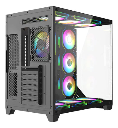 Gabinete Gamer Iceberg Wave L Vidrio Curvo 7 Ventiladores Negro