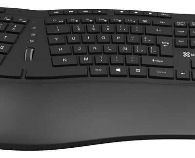 Teclado Klip Xtreme Transcend Wireless Ergonómico - Kbk-530s Color Del Teclado Negro