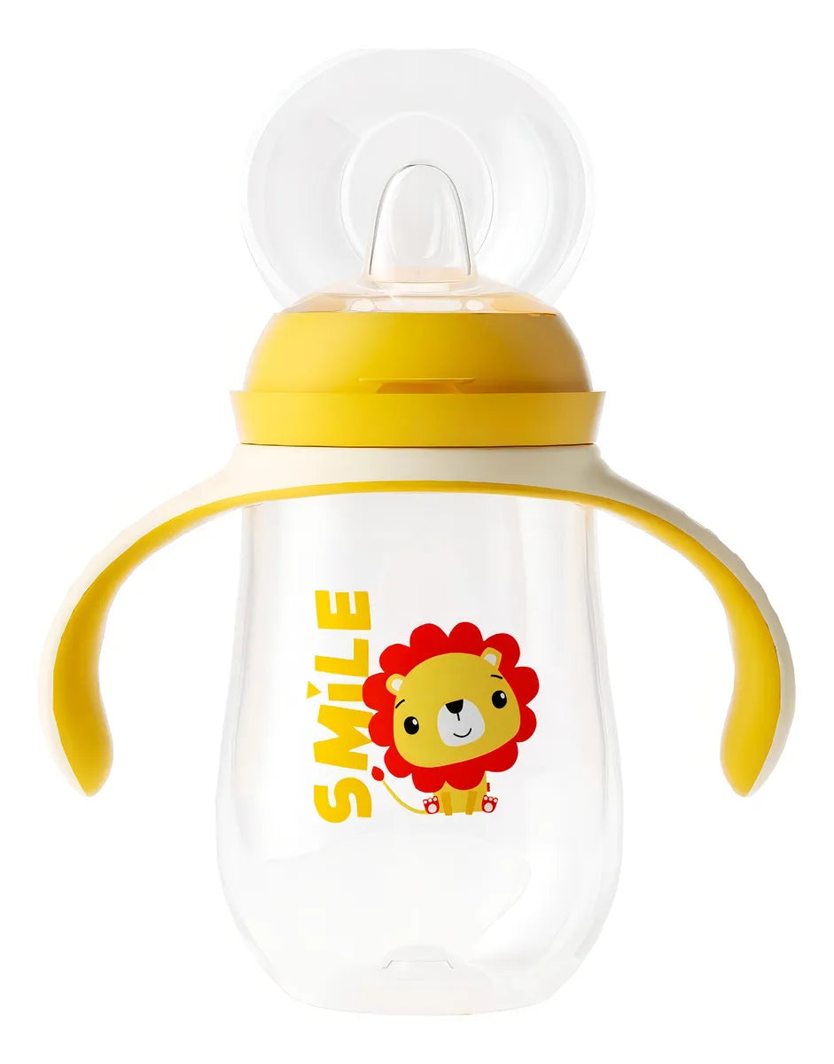 Vaso Pitillo Entrenador Antiderrame De Agua Para Bebe 9oz Color Amarillo