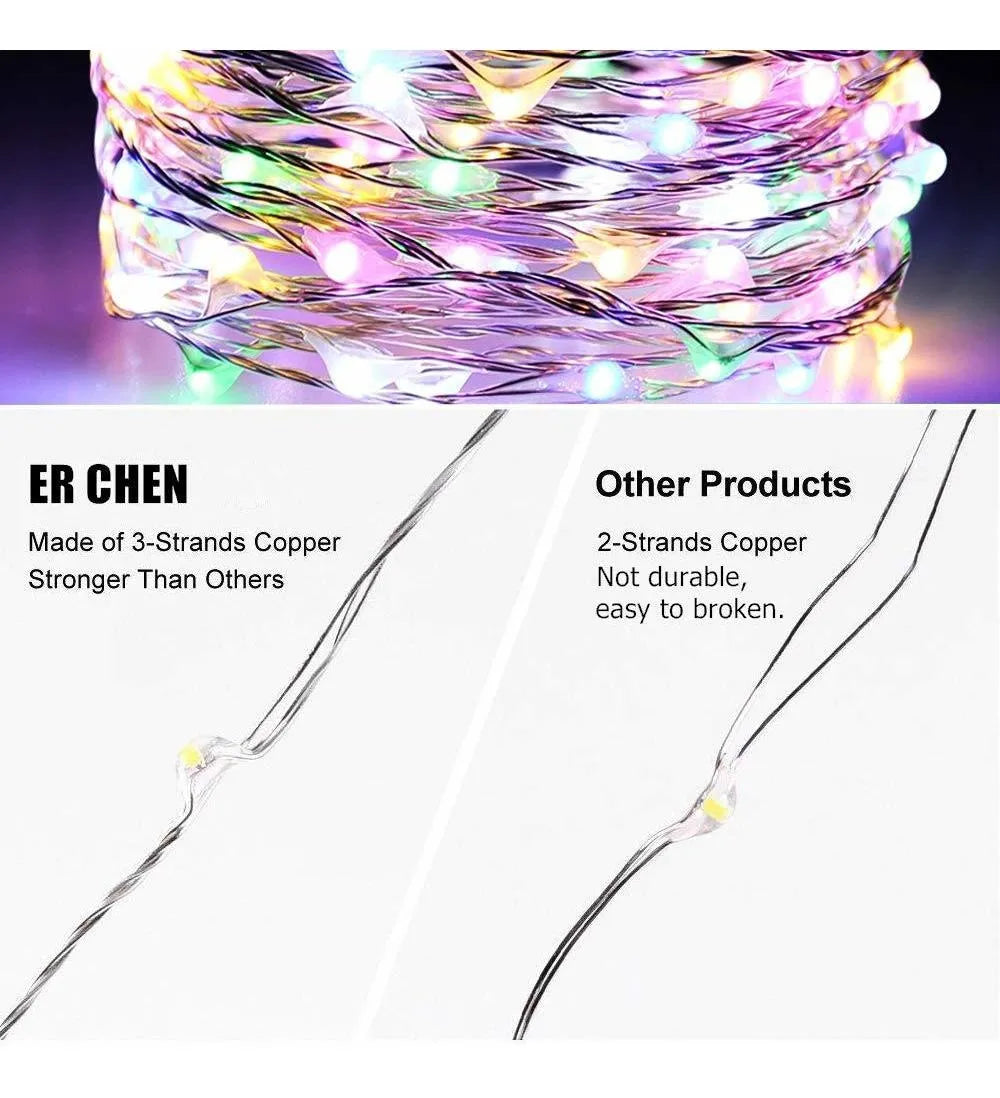 Extensión 100 Luces Navideñas Led Sf 33 Pies Con Control