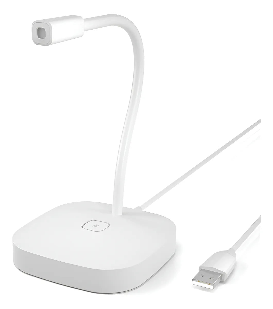 Micrófono de escritorio para pc notebook profesional color blanco G22 Seisa