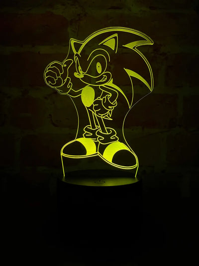 Lámpara De Noche Led Sonic Holograma Decoración Regalo Negro