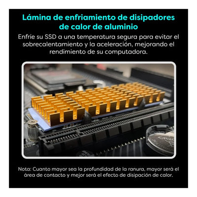 Kit Disipador M2 Aluminio Con Thermal Pad Memoria Nvme M.2