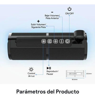 Bocina Bluetooth Portátil 1hora Boc060 Color Negro
