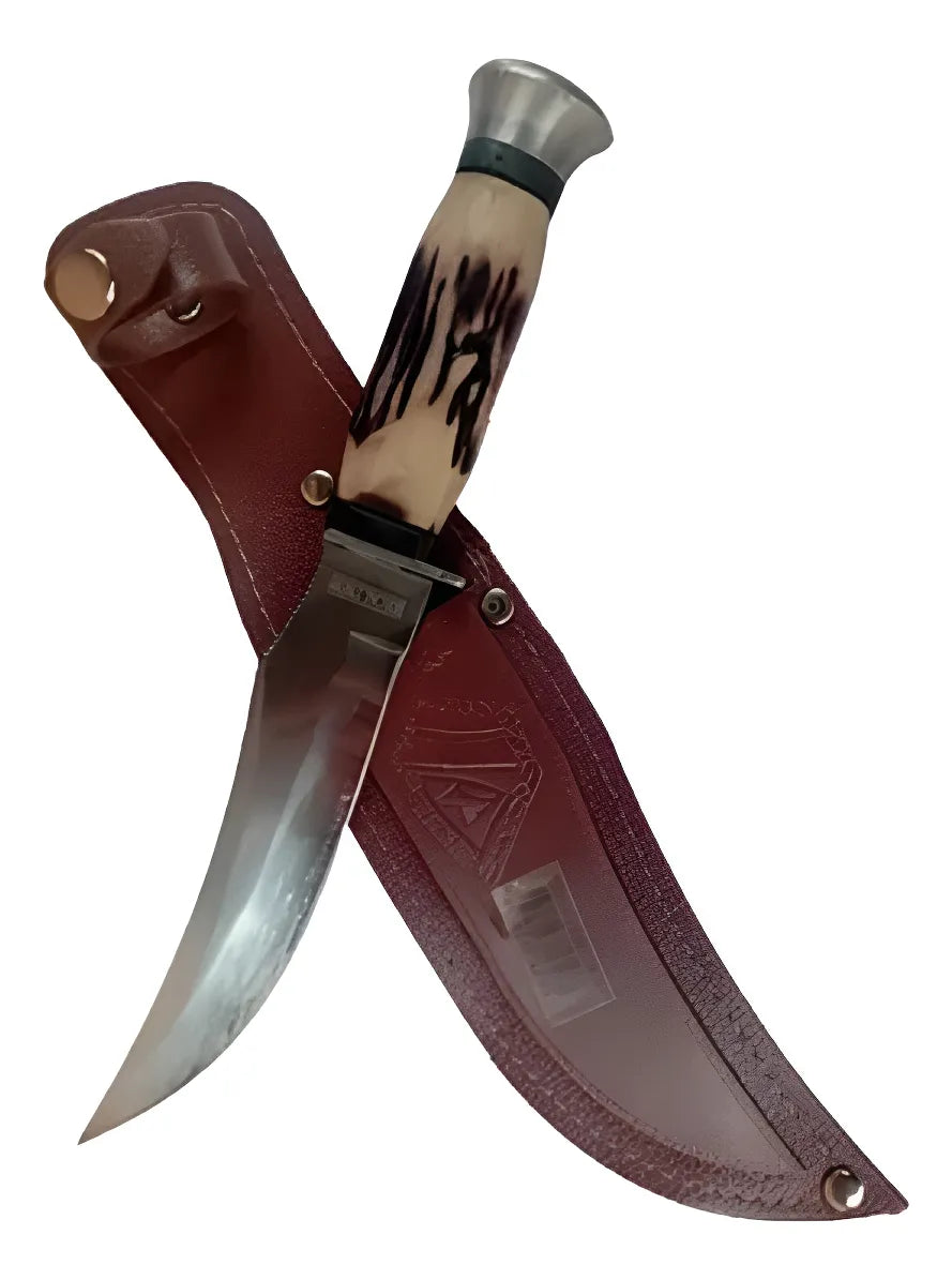 Cuchillo Militar Rambo Supervivencia Pesca Acampar Estuche Marrón