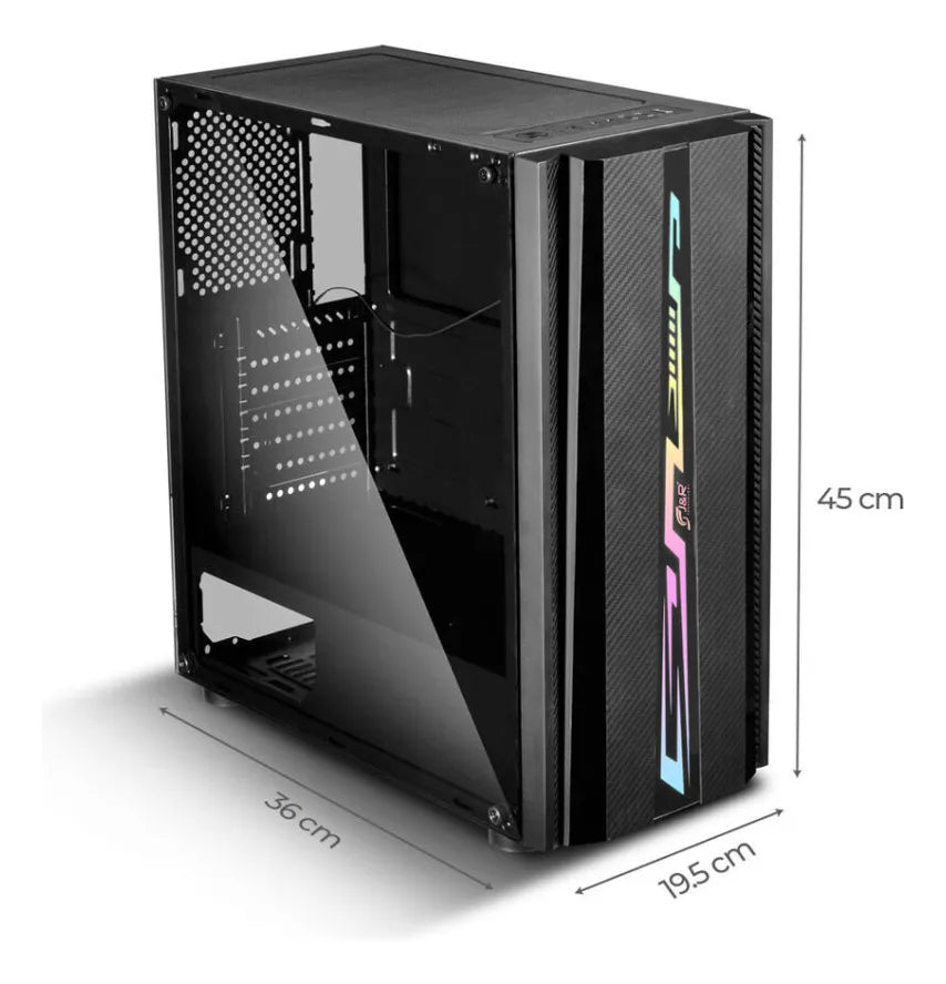 Combo De Chasis Gamer De 1 Cooler+ Fuente De 780wde Negro