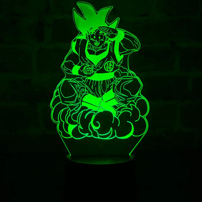 Lámpara De Noche 3d Led Goku Dragon Ball Z Regalo Holograma Negro