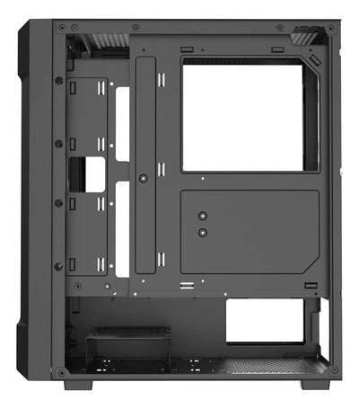 Chasis Iceberg Wood Core Gamer Con 6 Ventiladores Argb Negro