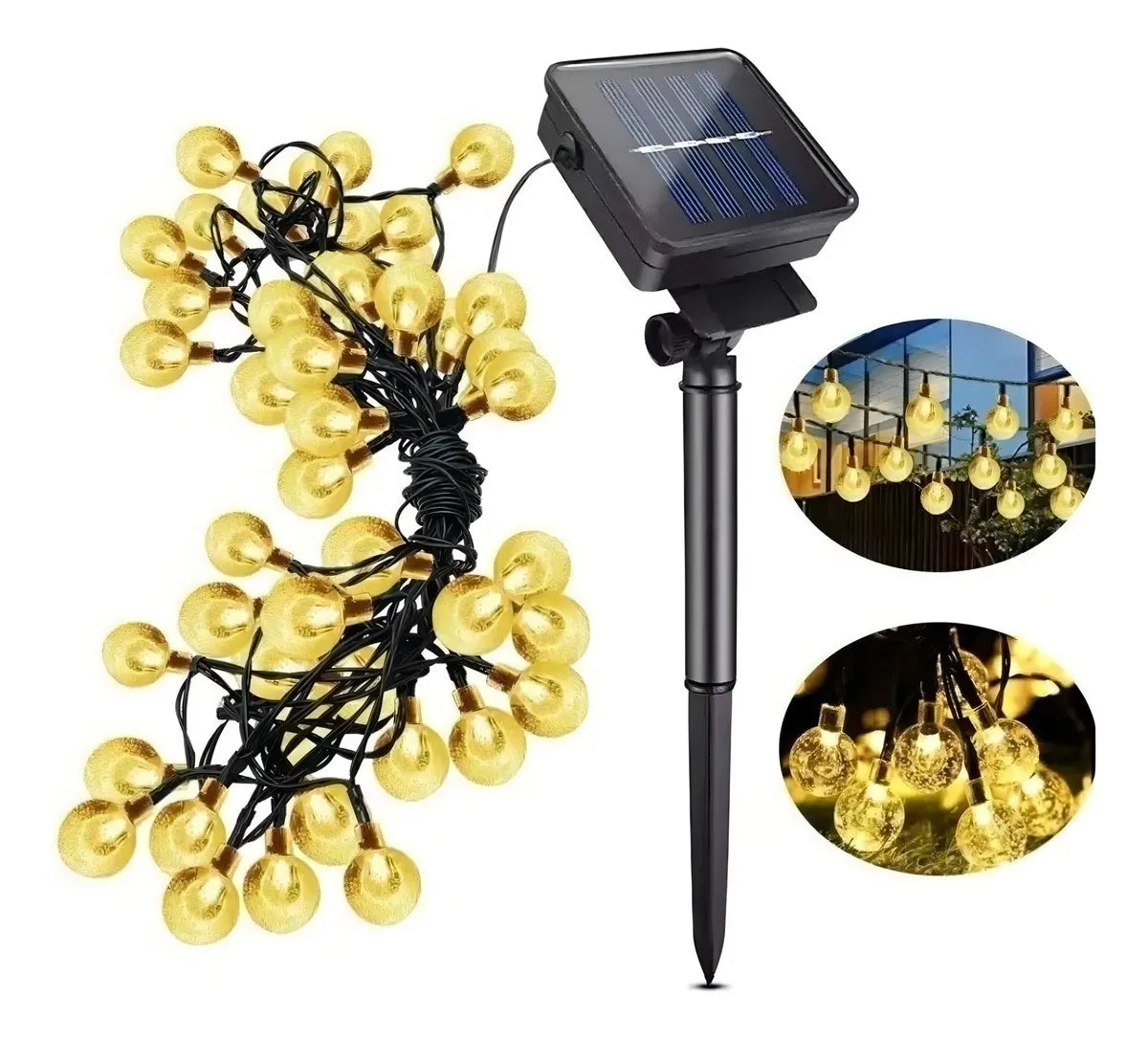 Tira Luz Led Guirnalda 30 Luces Interior Exterior Solar Luces Calida