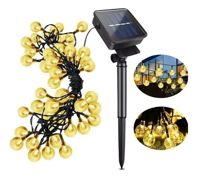 Tira Luz Led Guirnalda 30 Luces Interior Exterior Solar Luces Calida