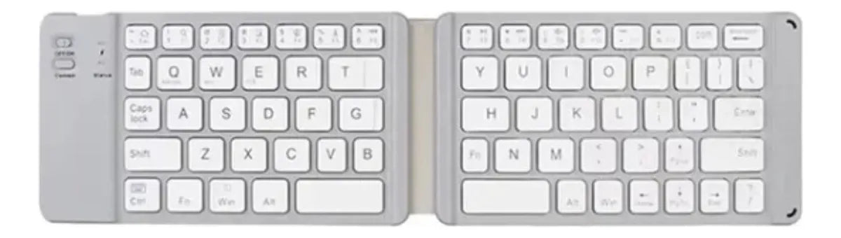 Mini Teclado Inalambrico Plegable Portatil, Bluetooth Color del teclado Blanco