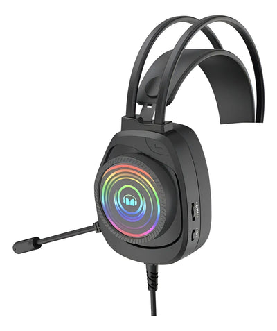 Audifonos Monster Gamer Diadema Auriculares Rgb N5-3.5 Color Negro