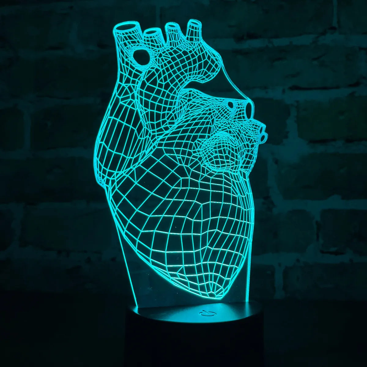 Lámpara Led 3d Corazón Humano Anatómico Decoración Regalo - Negra
