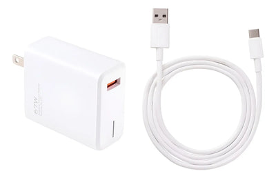 Cargador Celular Tipo C 67w Cable Carga Rápida Usb Teléfono Blanco