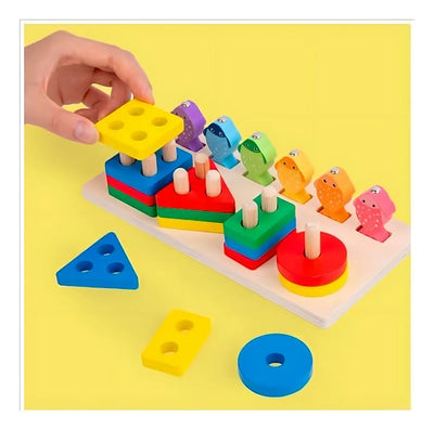 Juego Madera Encastre Y Pesca 2 En 1 Aprendizaje Niños Color Multicolor