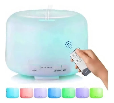 Humidificador Difusor De Aromas Led Grande 500ml + Esencia Color Blanco