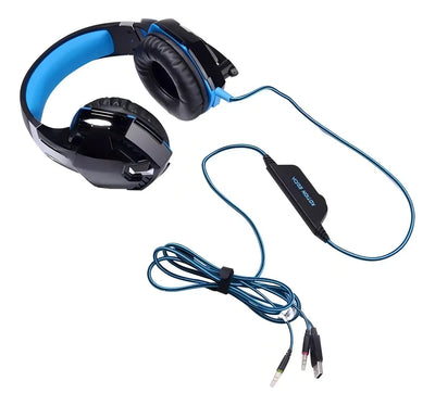 Audifonos Diadema Cascos Gamer Para Pc Ps4 Y Xbox One Pro 52 Bits Color Azul