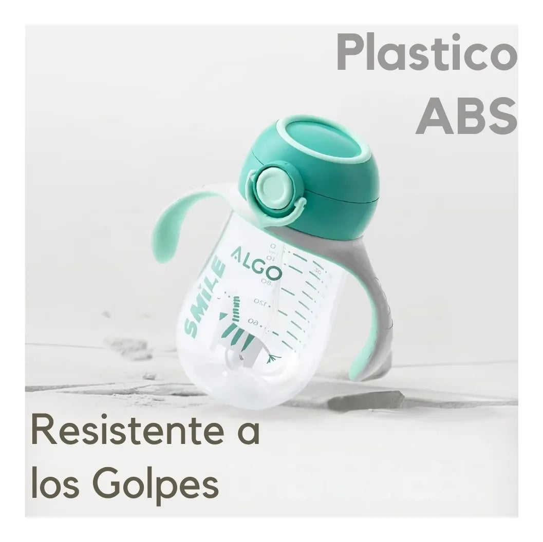 Vaso Entrenador 12oz Antiderrame Con Pitillo 330ml Para Bebe Color Turquesa