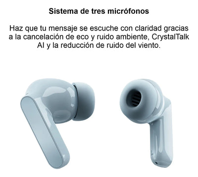 Auriculares Motorola Moto Buds Bluetooth 5.3 Celeste Ilusion