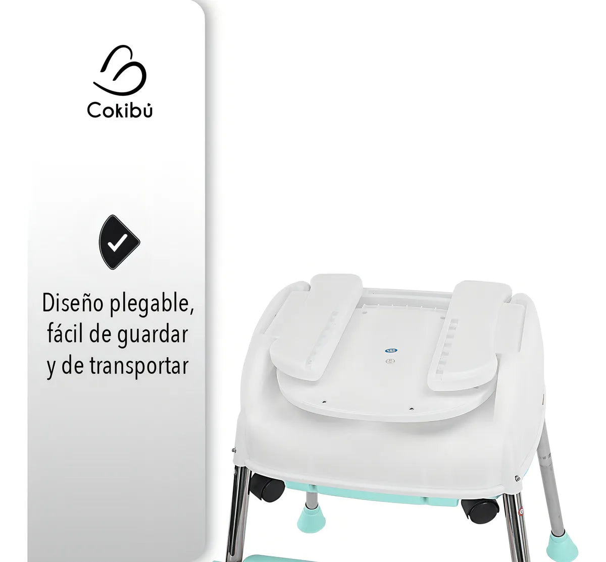 Silla De Bebé Para Comer 3 En 1 Color Menta Color Agua Liso