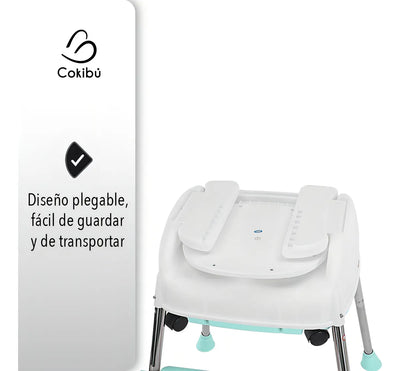Silla De Bebé Para Comer 3 En 1 Color Menta Color Agua Liso