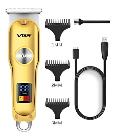 Máquina Patillera Barbera Trimmer Vgr-290 Profesional Led