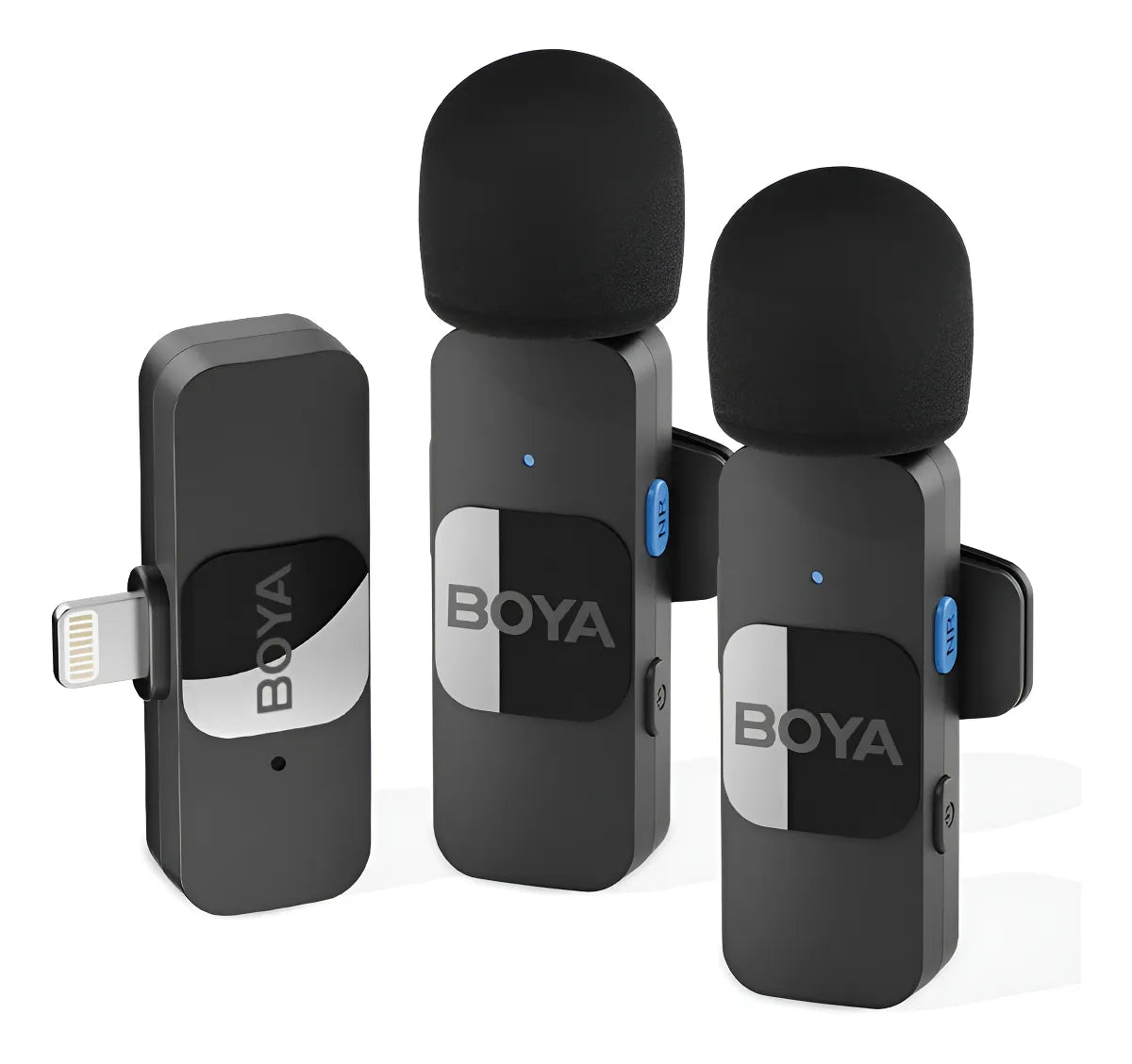 Sistema de micrófono inalámbrico Boya BY-v2 para iOS 2.4G con solapa, negro