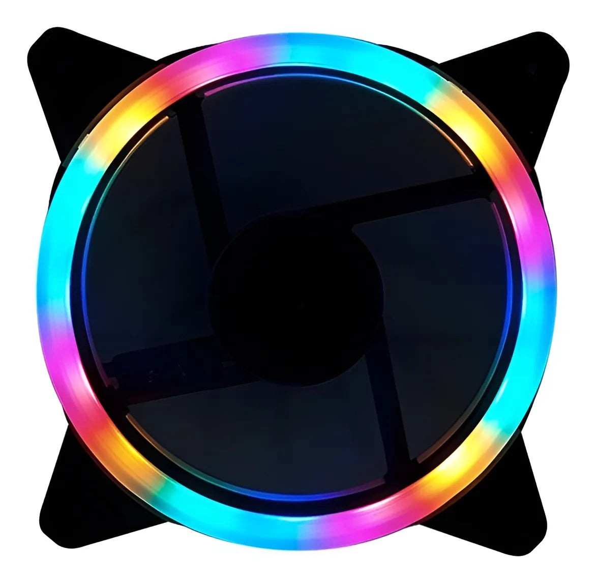 Ventilador Torre Gamer 12cm Rgb Nicols Doble Aro De Color