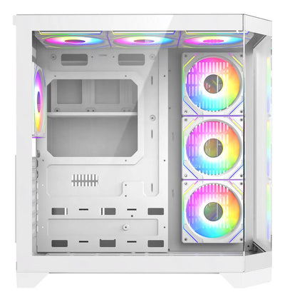 Chasis Iceberg Crystal Edge Blanco X10 Ventiladores Argb