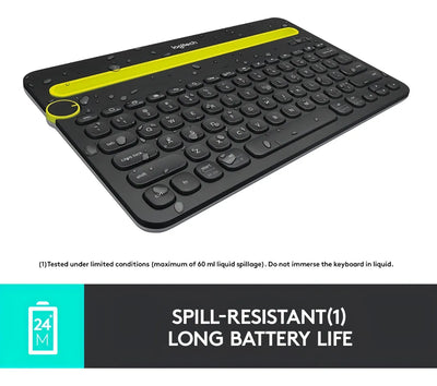 Teclado Logitech QWERTY inglés US color negro