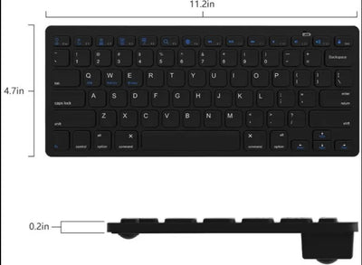 Teclado Bluetooh Recargable Inalambrico Tablet Celular Pc Teclado Multicolor