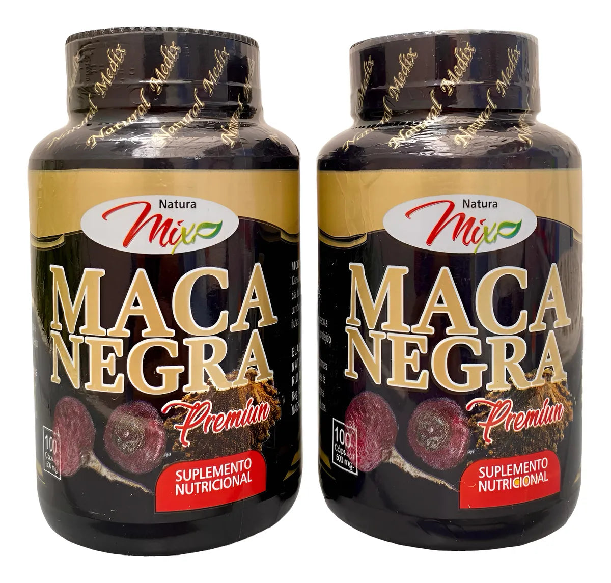 Maca Negra Peruana X2 + Regalo Natural Medix Premium Sin Sabor