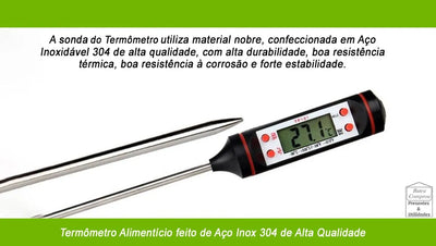 Termómetro Digital Cocina Barbacoa + Batería Color Negro