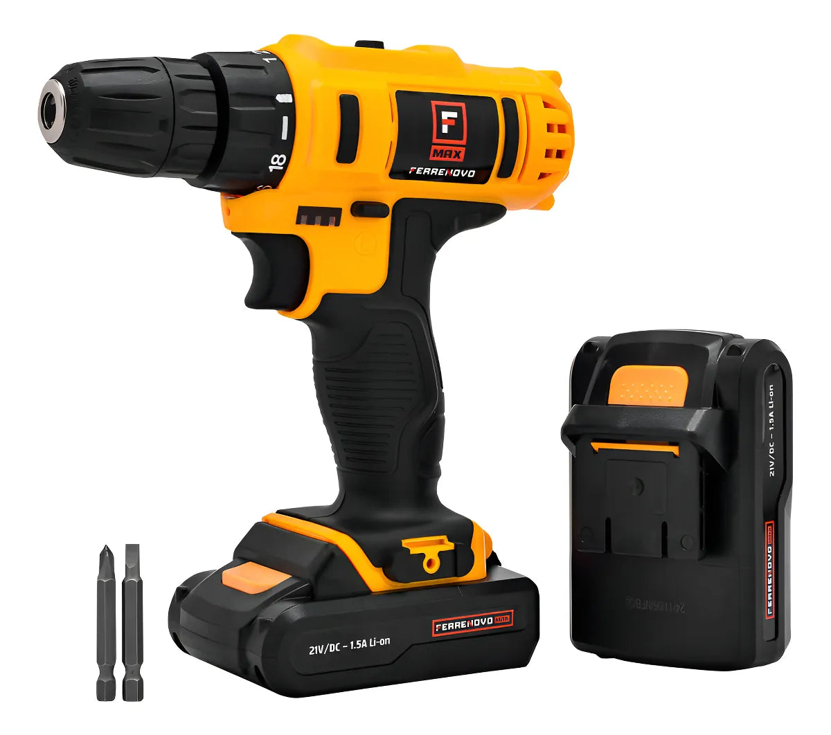 Taladro Atornillador Inalámbrico Ferrenovo Max Color Amarillo
