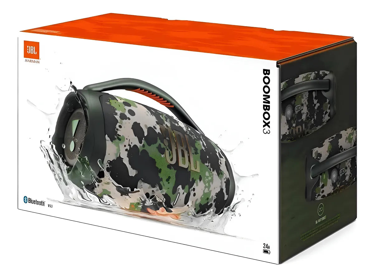Parlante JBL Boombox 3 portátil con bluetooth waterproof squad