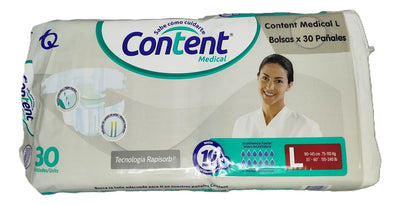 Pañales Adulto Content Medical L Por 30 Unidades L