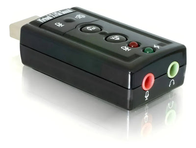 Tarjeta De Sonido Externa Usb 7.1 Adaptador Audio Microfono Color Negro