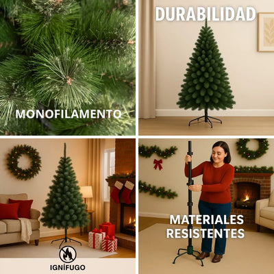 Árbol Navideño Noruega 2.00m Para Decoración Esferas Muñecos Verde