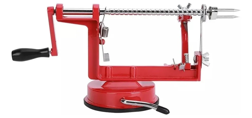 Pelador De Manzanas Y Verdura 3 En 1 Cortador Espiral Manual Rojo