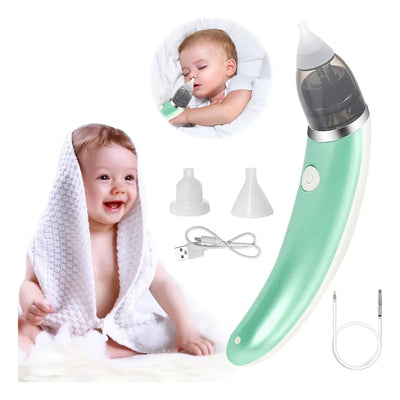 Aspirador Nasal Bebé Recargable Con 5 Niveles Succión Color Verde Claro